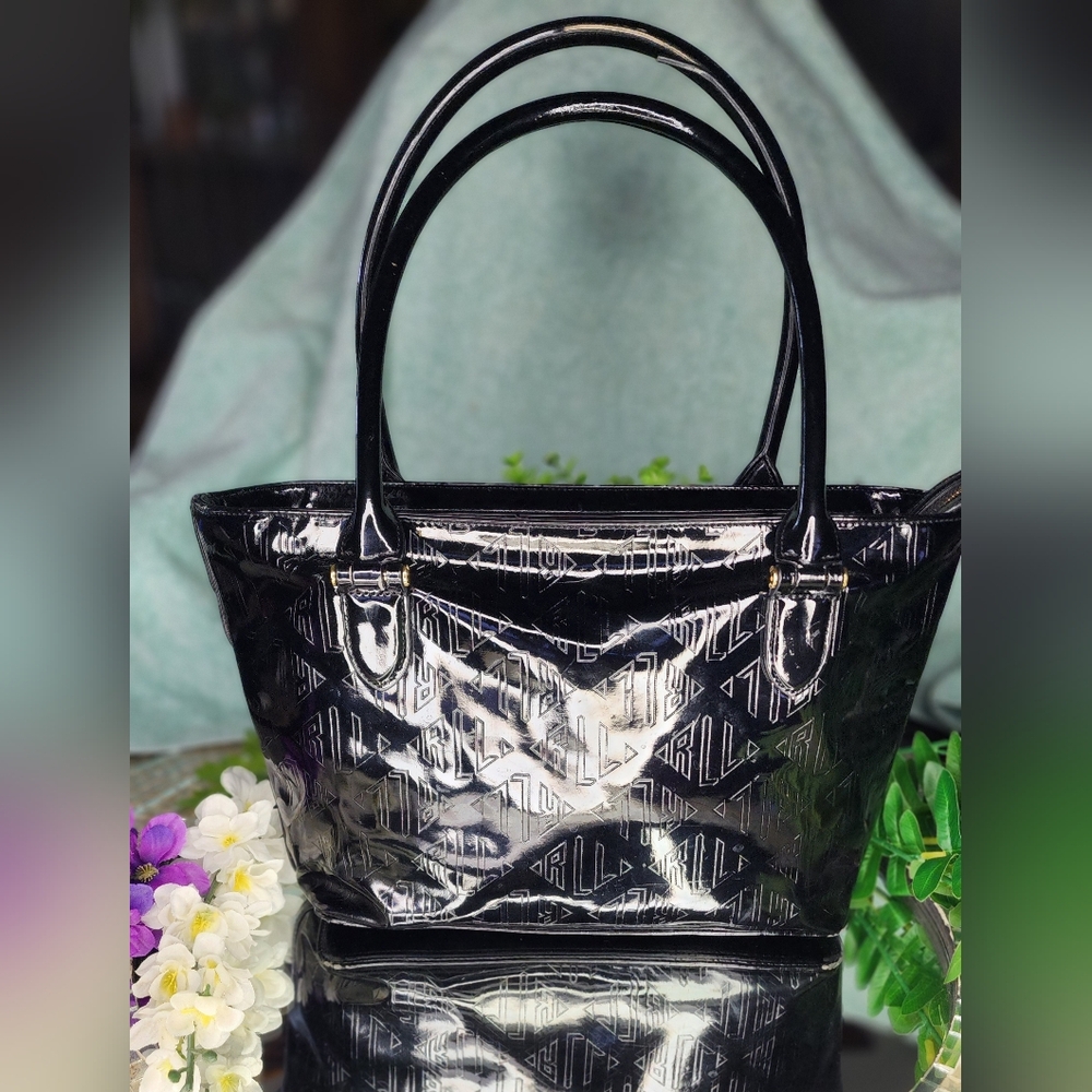 Ralph Lauren Glossy Black Tote- AS IS Project Bag